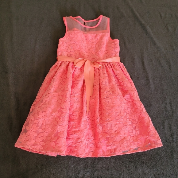 Little Angel's sz 7 orange formal dress - Picture 3 of 7